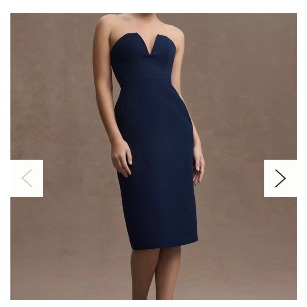 NWT Sachin & Babi Nora strapless Deep-V midi dress BHLDN sz:4